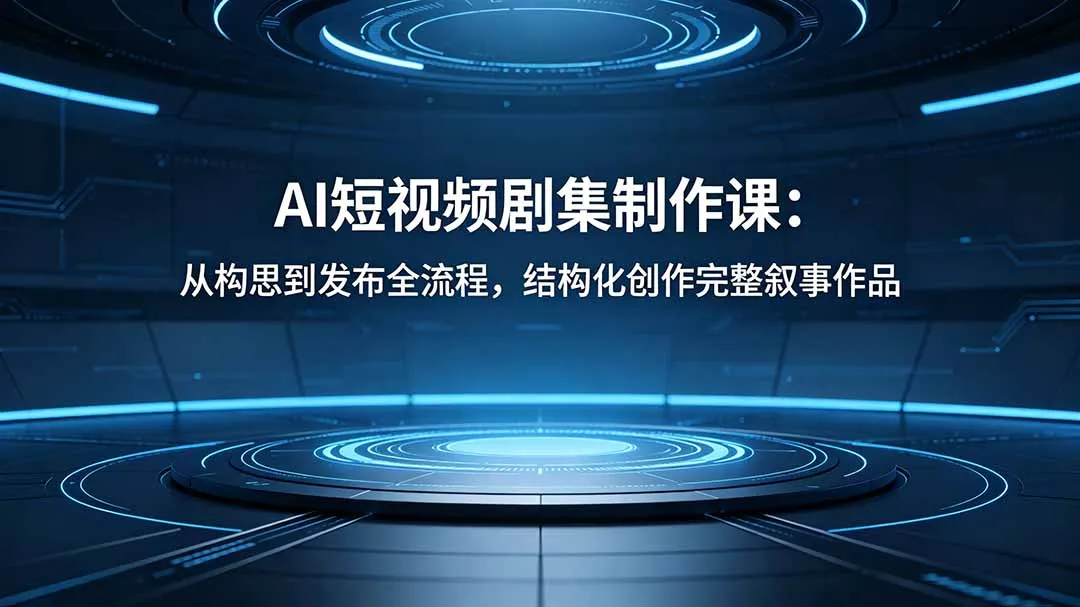 AI短视频剧集制作课：全流程结构化创作完整叙事作品-91创业网