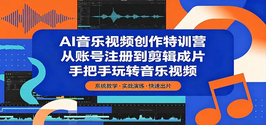 AI音乐视频创作特训营：手把手教你从注册到成片玩转音乐视频-91教程库