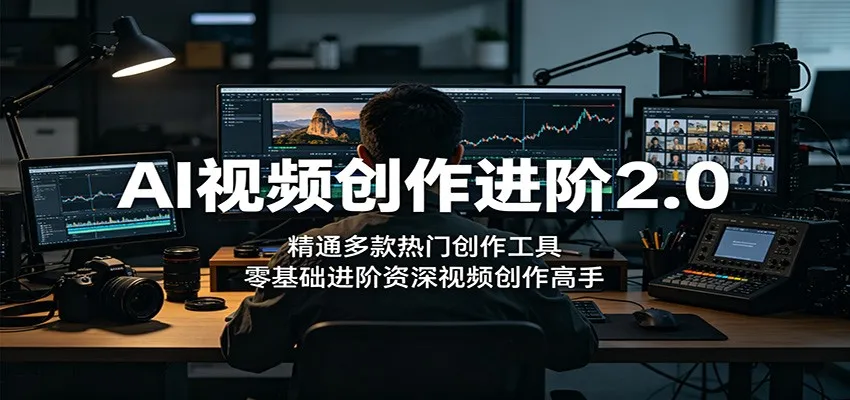 AI视频创作进阶2.0：精通热门工具，零基础成资深视频创作达人-91教程库
