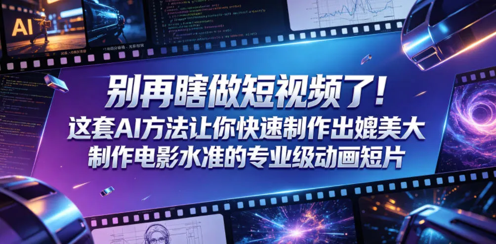 别瞎做短视频！AI方法助你速制媲美大片的原创双语动画短片-91教程库