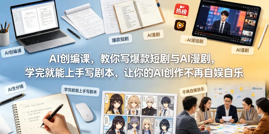 AI创编课揭秘：爆款短剧与AI漫剧剧本创作，告别自娱自乐创作（0521更新）-91教程库