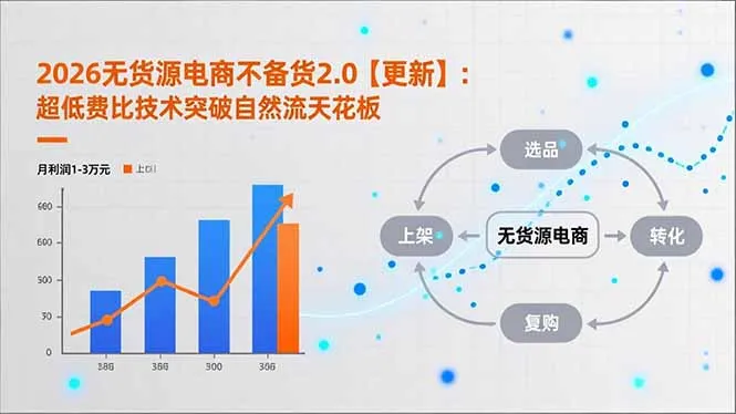 2026无货源电商2.0更新：超低费比突破自然流天花板，收益可观-91创业网