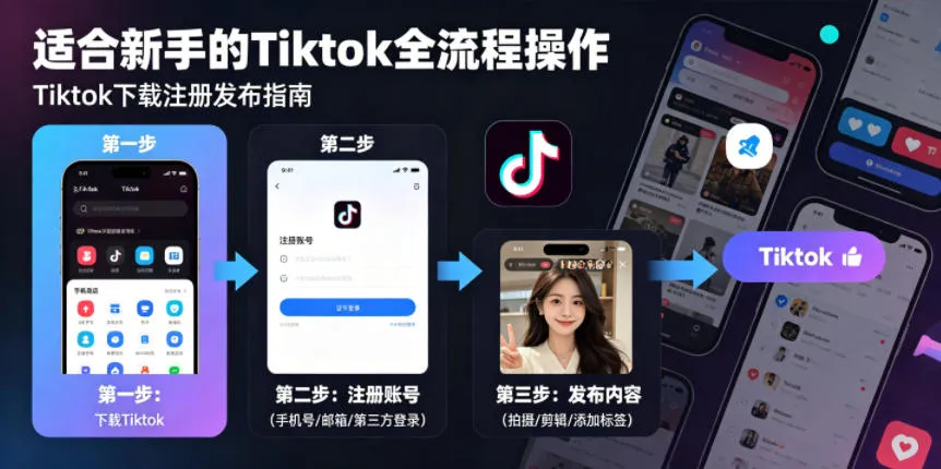 适合新手的Tiktok全流程操作：下载注册发布技巧揭秘-91教程库
