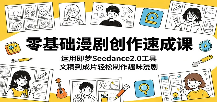 零基础漫剧创作速成：用即梦Seedance2.0轻松从文稿到趣味漫剧-91教程库