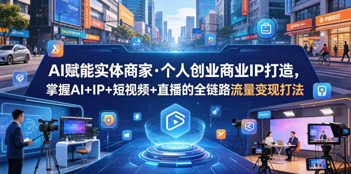 AI赋能实体与个人创业，掌握AI+IP全链路流量变现打法-91教程库
