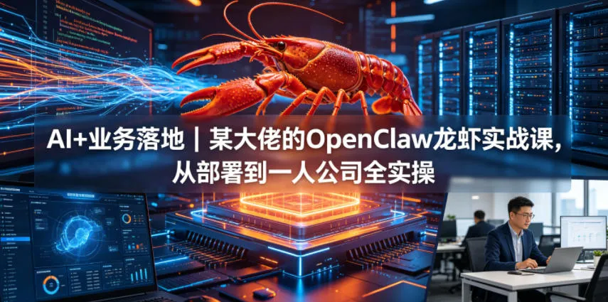 AI赋能业务落地！OpenClaw小龙虾实战课，从部署到一人公司全实操-91教程库