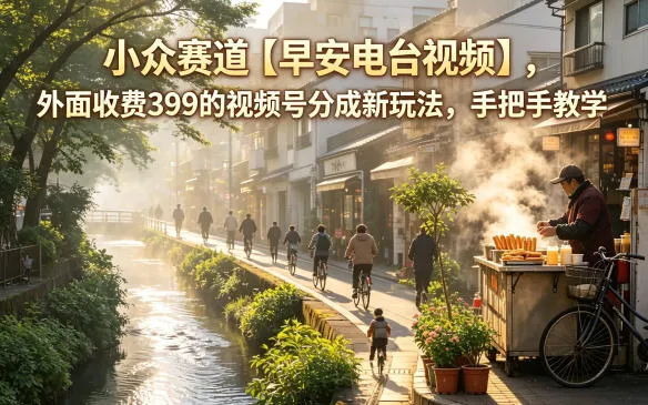 揭秘小众早安电台视频号分成玩法，手把手教学开启可观回报-91教程库