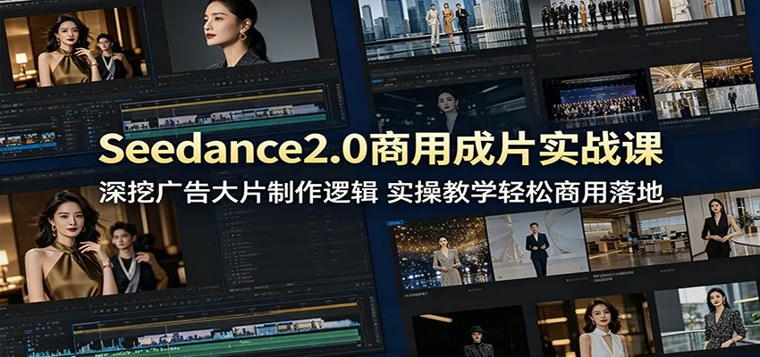Seedance2.0商用成片实战课：深挖广告大片逻辑，实操助轻松商用落地-91教程库