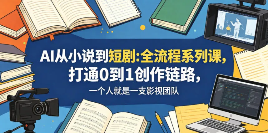 AI小说到短剧全流程系列课，打通0到1链路成影视单人团队-91教程库