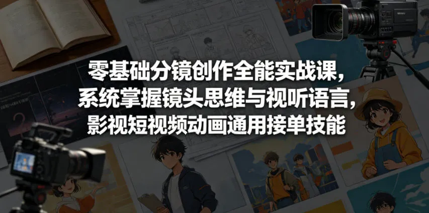 零基础学分镜创作实战课，掌握镜头思维，通用接单技能-91教程库