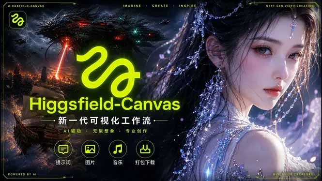 Higgsfield Canvas AI视频制作全解析：节点式工作流重构新式创作教程-91教程库