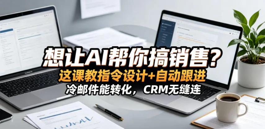 学AI销售课，掌握指令设计与自动跟进，CRM无缝连接冷邮件转化 【原创双语字幕】-91教程库