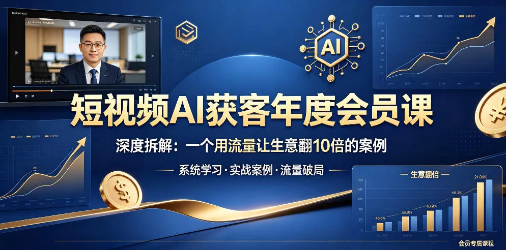 深度拆解短视频AI获客年度会员课：流量驱动生意增长案例-91教程库