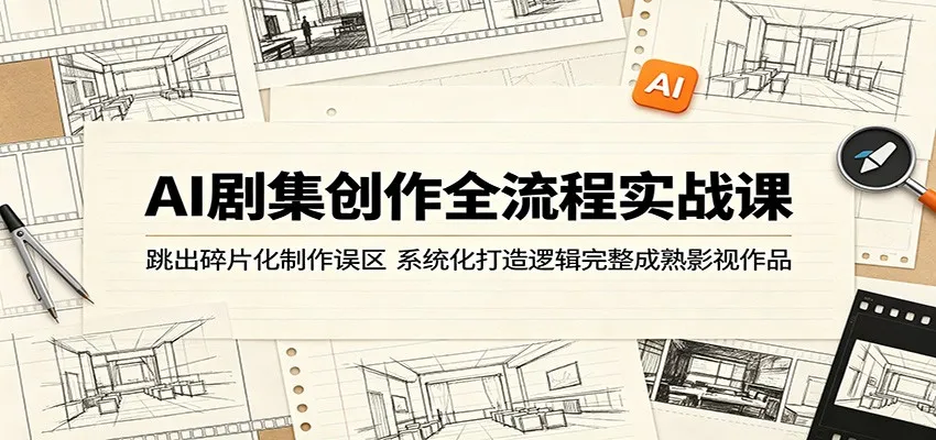 AI剧集创作实战课：跳出碎片化误区，系统打造成熟影视作品-91教程库