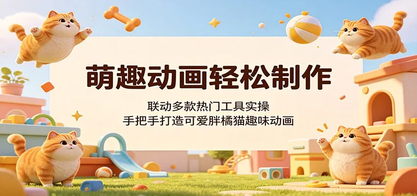 萌趣胖橘猫趣味动画制作，联动热门工具实操轻松上手-91教程库
