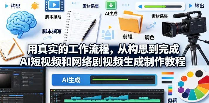 揭秘AI短视频与网络剧真实制作流程，中英字幕教程来袭-91创业网
