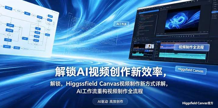 解锁AI视频创作新效率！Higgsfield Canvas重构视频制作全流程详解-91教程库