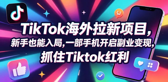 新手入局Tc联盟TikTok海外拉新，手机开启副业，把握Tiktok红利-91教程库