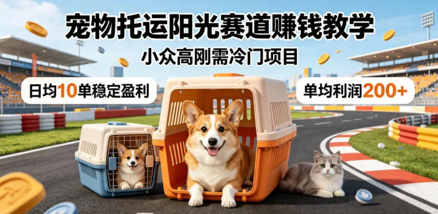 宠物托运小众高刚需冷门项目，高收益教学助你稳定盈利-91教程库