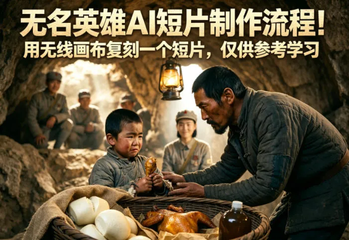 无名英雄AI短片制作流程揭秘：无线画布复刻短片学习参考-91教程库