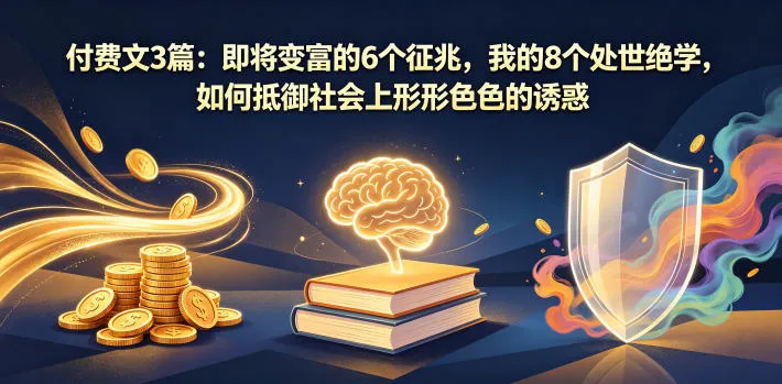 付费文揭秘：变富征兆、处世绝学与抵御社会诱惑之道-91教程库