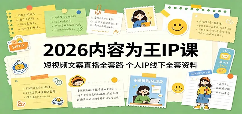 2026内容为王IP课：涵盖短视频直播套路与个人IP线下资料-91创业网