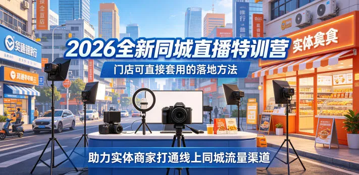 2026同城直播特训营，门店落地法打通实体商家线上同城流量-91教程库